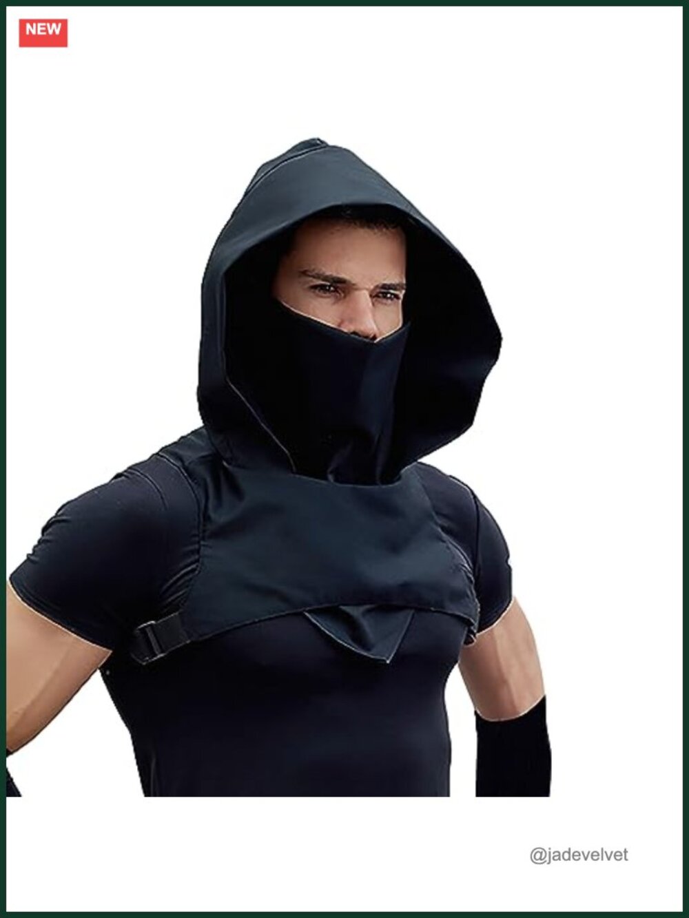 Gothic Punk Cowl Hood Scarf Mask Winter Windproof Neck Gaiter Medieval Cloak